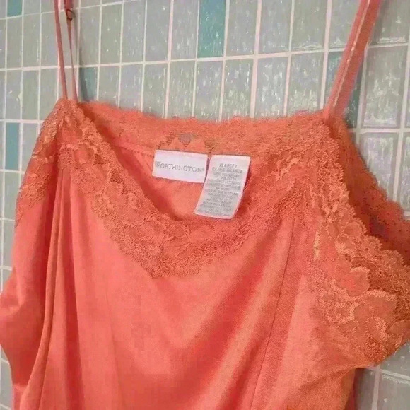 Worthington Lace Strap Cami Strap Top Orange - Picture 7 of 15